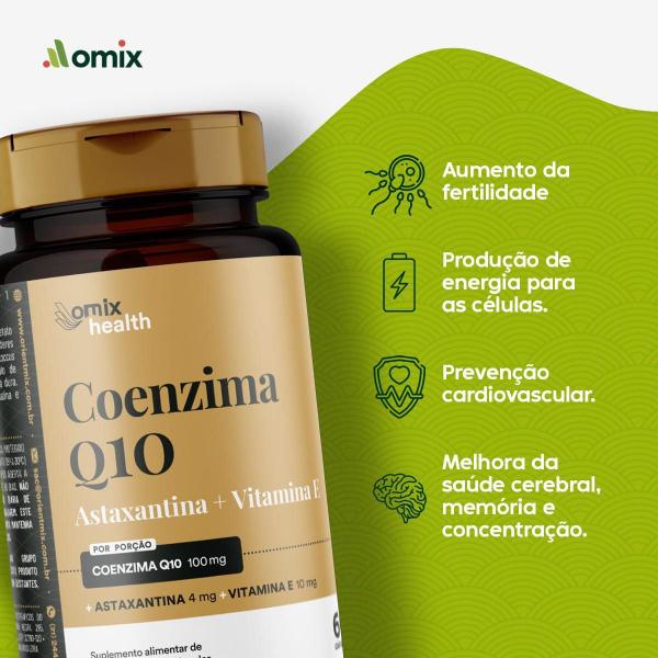 Imagem de Kit 4X - Coenzima Q10 Omix Health - 60 Cápsulas - Omix