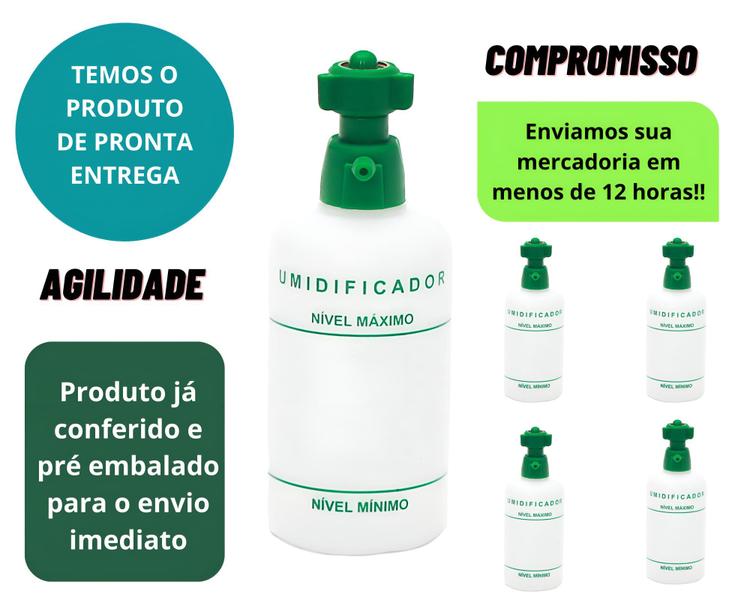 Imagem de Kit 4x Copo Umidificador Para Tubo De Oxigênio Frasco 250ml hospitalar