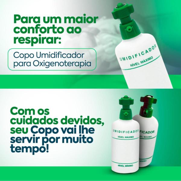 Imagem de Kit 4x Copo Umidificador Para Tubo De Oxigênio Frasco 250ml hospitalar