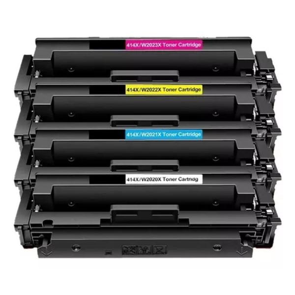 Imagem de Kit 4x Cores Toner Comp 414X M454DW M479DW SEM CHIP BK+C+Y+M