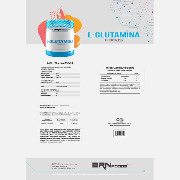 Kit 4x L-Glutamina 300g - BRNFOODS - BRN FOODS Imagem de Kit 4x L-Glutamina 300g - BRNFOODS