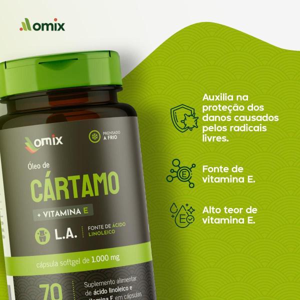 Imagem de Kit 4X -Óleo De Cártamo Com Vitamina E 1 G-70 Cápsulas-Omix