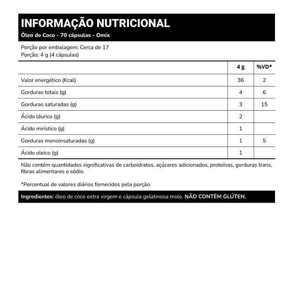 Imagem de Kit 4X - Óleo De Coco (1 G) - 70 Cápsulas - Omix