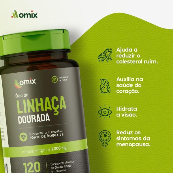 Imagem de Kit 4X - Óleo De Linhaça (1 G) - 120 Cápsulas - Omix