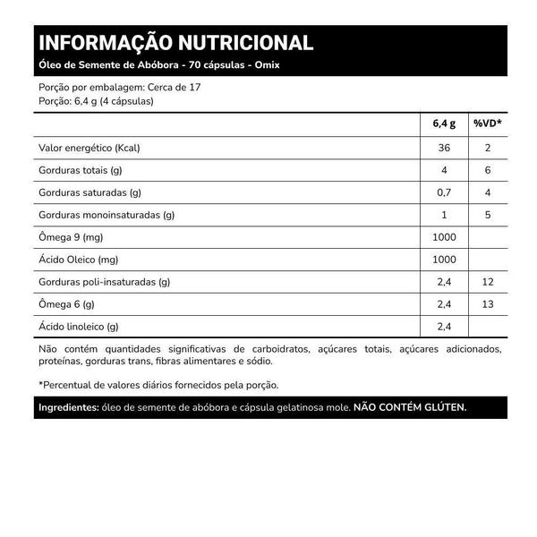 Imagem de Kit 4X - Óleo De Semente De Abóbora (1 G) -70 Cápsulas -Omix