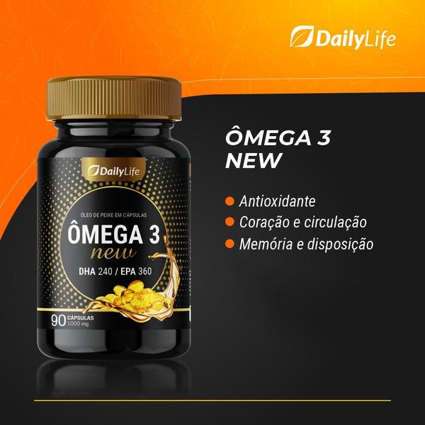 Imagem de Kit 4x Omega 3 - Alta Concentração de DHA 240 mg e EPA 360 mg por Porção, Livre de Glúten