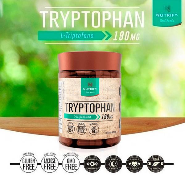 Imagem de Kit 4x Potes Tryptophan Suplemento Alimentar Natural Fitness Fit Vitaminas Vit L-Triptofano Serotonina190mg 240 Cáps