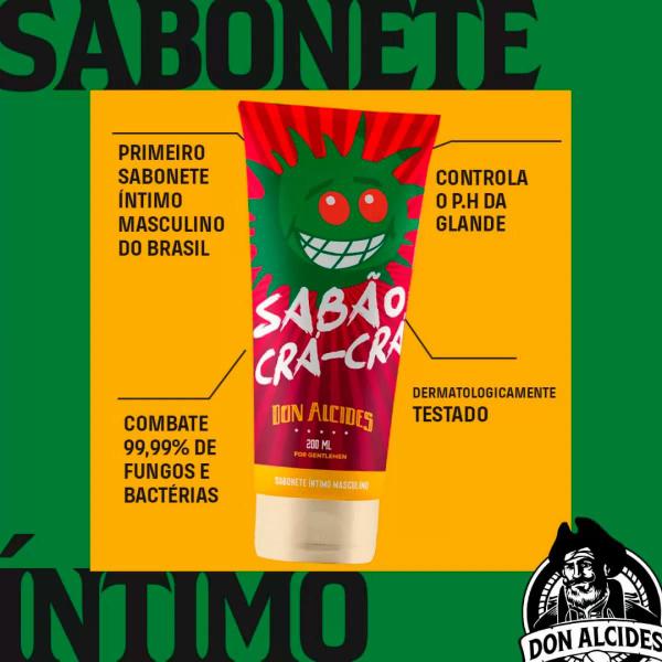 Imagem de Kit 4x Sabão Crá Crá Sabonete Íntimo Masculino Don Alcides