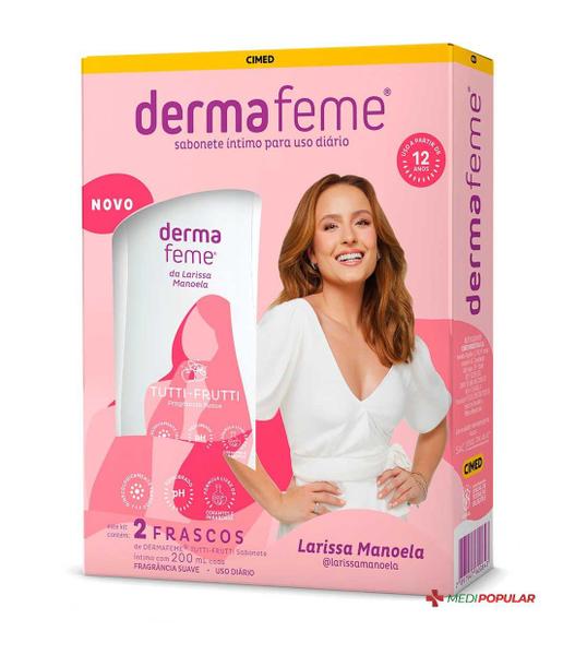 Imagem de Kit 4x Sabonete Íntimo Líquido Dermafeme Tutti-Frutti 200Ml