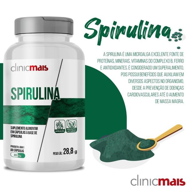 Imagem de Kit 4x Spirulina Vegana 60 Cápsulas Clinicmais