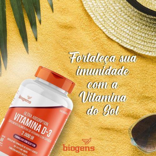 Imagem de Kit 4x Ultra Vitamina D3 2000ui 60 Cap's Gel Tcm Biogens 