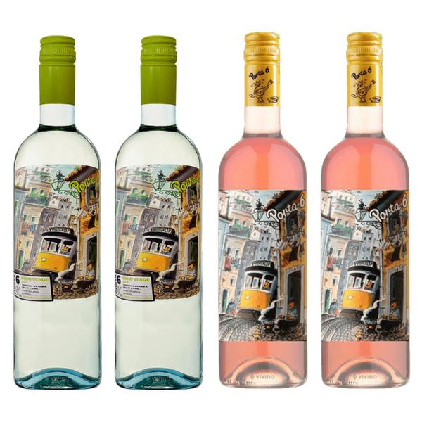 Imagem de Kit 4x Vinhos Portugueses Porta 6 Branco/Rosé