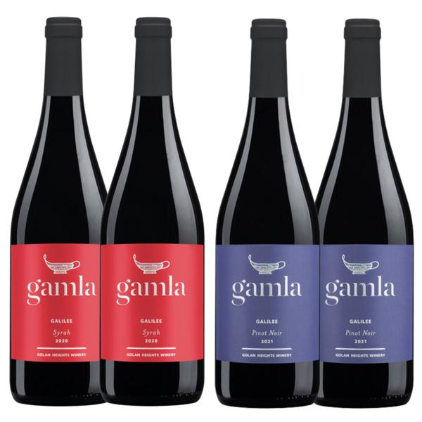 Imagem de Kit 4x Vinhos Tintos Israelense Kosher Gamla Pinot Noir/Syrah