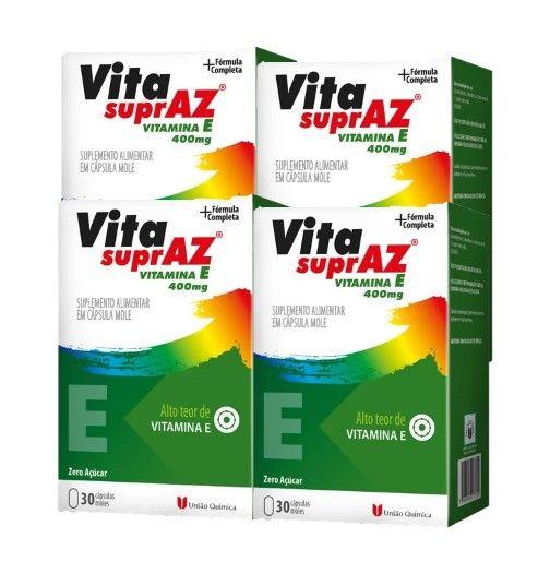 Imagem de Kit 4x Vita SuprAZ Vitamina E 400mg 30 Cáp - União Química