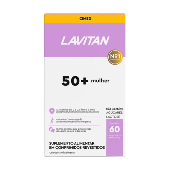 Imagem de Kit 4x Vitamina Lavitan 50+ Mulher 60 Comprimidos - CIMED