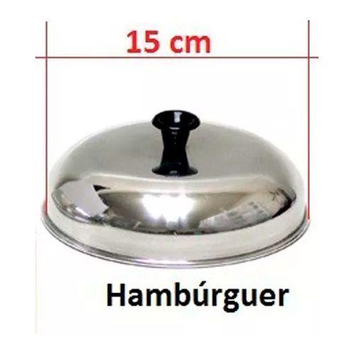 Imagem de Kit 5 Abafador De Hambúrguer Em Aço Inox Para Chapa Globo