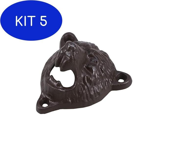 Kit 5 Abridor Garrafa Em Ferro Urso Marrom - Importado Imagem de Kit 5 Abridor Garrafa Em Ferro Urso Marrom