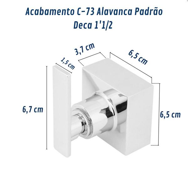 Imagem de Kit 5 Acabamento Registro Quadrado Alavanca 1'1/2 Padrão Dec