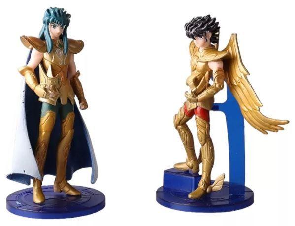 Imagem de Kit 5 action figure cavaleiros do zodiaco armadura de ouro seya 13cm