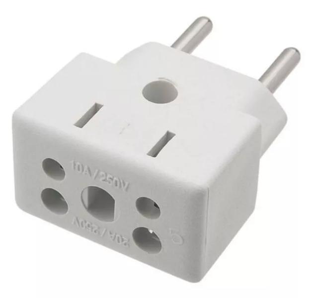 Imagem de Kit 5 Adaptador Premium Tomada Benjamin Plug Padrão Novo e Antigo 10A e 20A Adaptador BOB Esponja Original