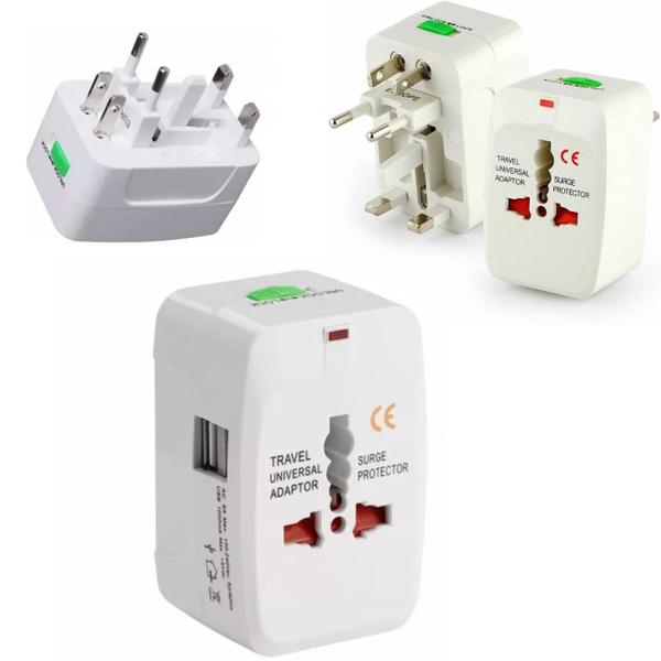 Imagem de Kit 5 Adaptadores Tomada Universal 150 Países Viagem Bivolt