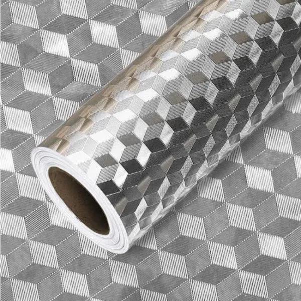 Kit 5 Adesivos Aluminio Decorativo P/ Parede Cozinha Fogão - RT Imagem de Kit 5 Adesivos Aluminio Decorativo P/ Parede Cozinha Fogão