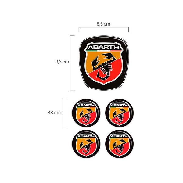 Imagem de Kit 5 Adesivos Emblemas Abarth Fiat Cronos 2018 Até 2020