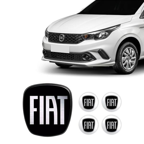 Imagem de Kit 5 Adesivos Fiat Argo Preto Black Piano 2017 Até 2020