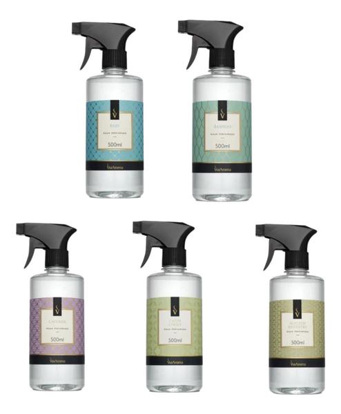 Kit 5 Água Perfumada Para Tecidos Roupas Lençois Lojas Tapetes Bamboo Lavanda Cerejeira - Via Aroma Imagem de Kit 5 Água Perfumada Para Tecidos Roupas Lençois Lojas Tapetes Bamboo Lavanda Cerejeira - Via Aroma