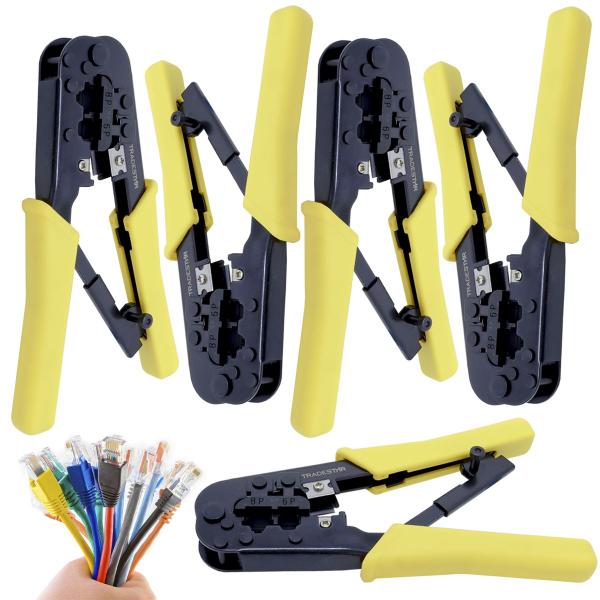 Imagem de Kit 5 Alicate Crimpar RJ45 RJ11 Crimpador Cabo Rede Pro