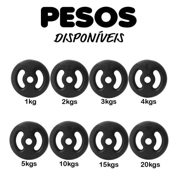 Kit 5 Anilhas Peso Ferro 2kg Academia Musculação - Rei do Fitness Imagem de Kit 5 Anilhas Peso Ferro 2kg Academia Musculação