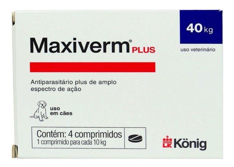 Imagem de Kit 5 Antiparasitário Maxiverm Plus König C/4 Comp. de 660mg