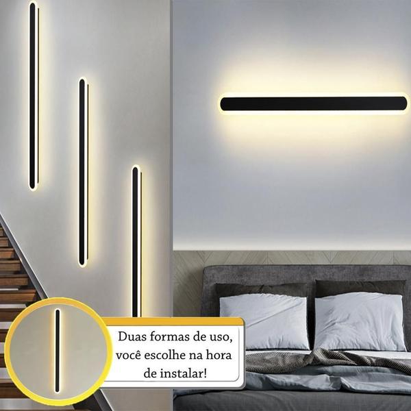 Imagem de Kit 5 Arandela Linear Acrilico 60 Cm Borda Luminosa Led