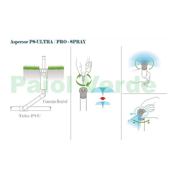 Imagem de Kit 5 - ASPERSOR ESCAMOTEAVEL POP-UP ESTATICO HUNTER PS-ULTRA 10A ROSCA 1/2