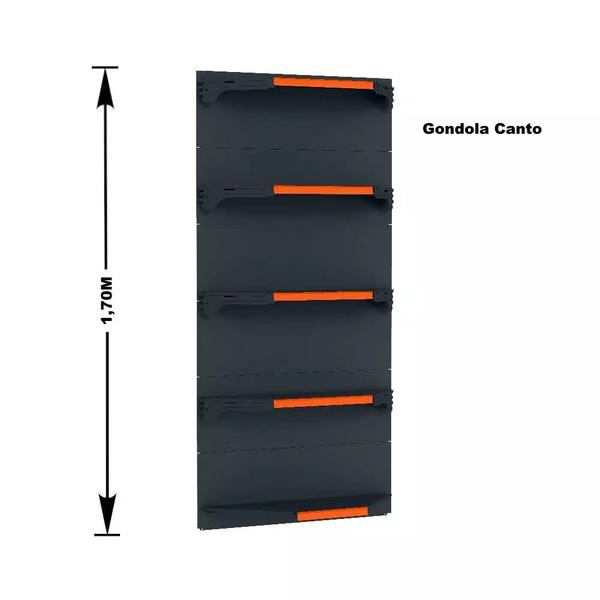 Kit 5 Bandejas Para Gondola Canto 170 Fit 40/60 Preto Pe Laranja - AMAPÁ Imagem de Kit 5 Bandejas Para Gondola Canto 170 Fit 40/60 Preto Pe Laranja