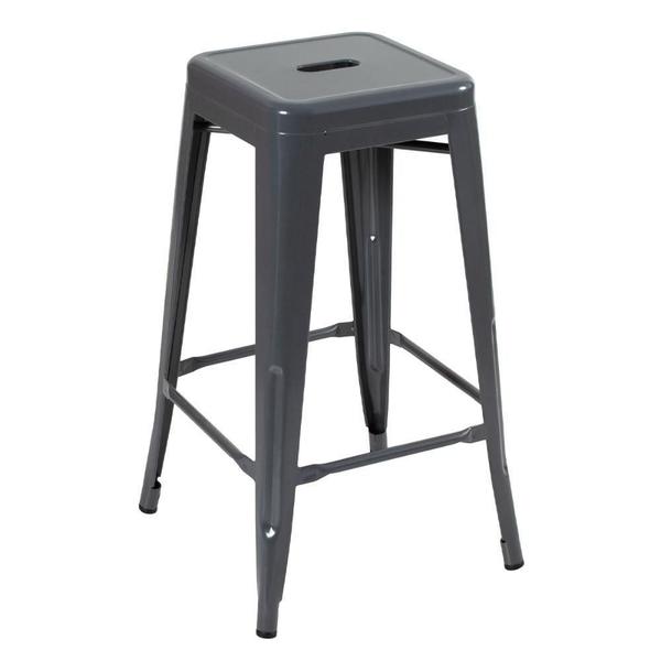Kit 5 Banquetas Altas 76 Cm Cinza Escuro Cinza Escuro - LOFT7 Imagem de Kit 5 Banquetas Altas 76 Cm Cinza Escuro Cinza Escuro