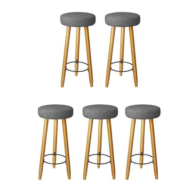 Kit 5 Banquetas Decorativas 71cm Pés Pálito Italian - Mafer - Móveis Mafer Imagem de Kit 5 Banquetas Decorativas 71cm Pés Pálito Italian - Mafer