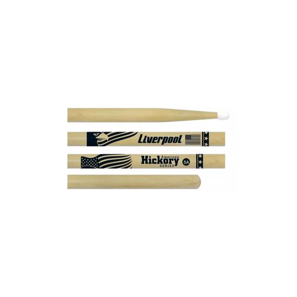 Imagem de Kit 5 Baqueta Liverpool American Hickory Series 5a Nylon Hy 5an