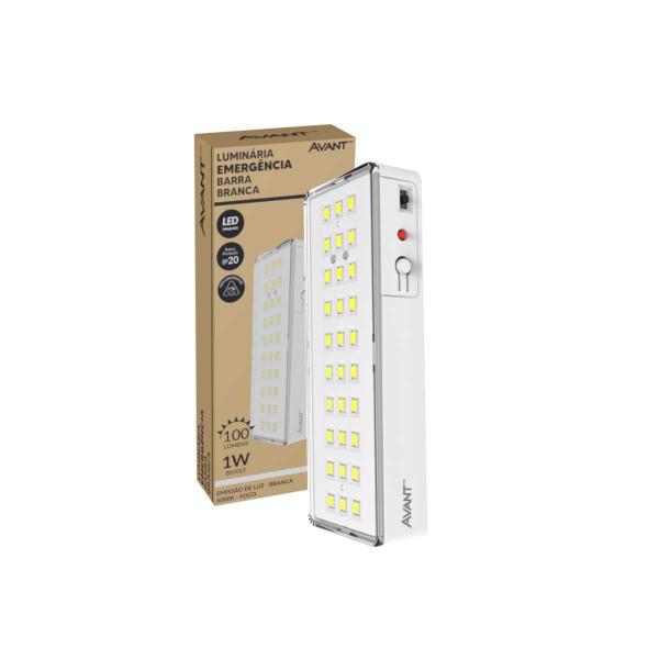 Imagem de Kit 5 Barra Led Luminária Emergência 1w 6000k Bivolt Avant