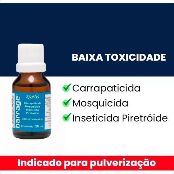 Imagem de Kit 5 Barrage Zoetis Carrapaticida,MosquicidaPiretóide 20 Ml