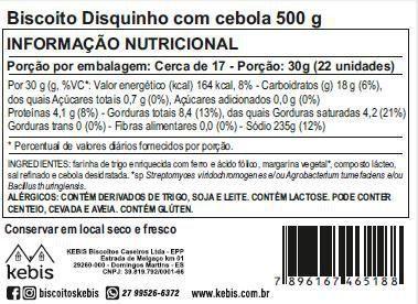 Imagem de Kit 5 Biscoito Caseiro Disquinho de Cebola Natural