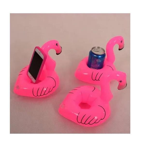 Imagem de Kit 5 Boias Porta Copo Flamingo Flutuador Para Praia Piscina