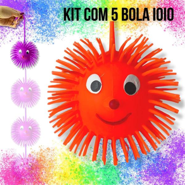 Imagem de Kit 5 Bola Ioiô Com Luz Bolinha Macia Infantil Brinquedo F114