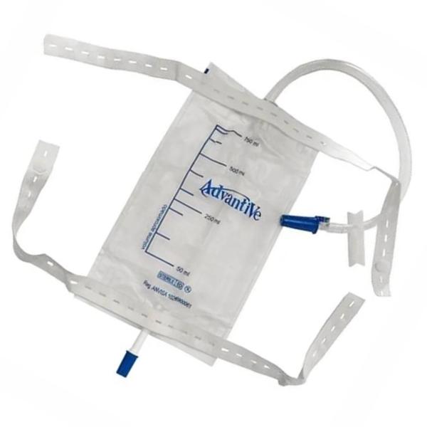 Imagem de Kit 5 Bolsa Coletora De Urina Móvel Sistema Fechado Esterilizado C/ Registro Anvisa - Sup. 750ml