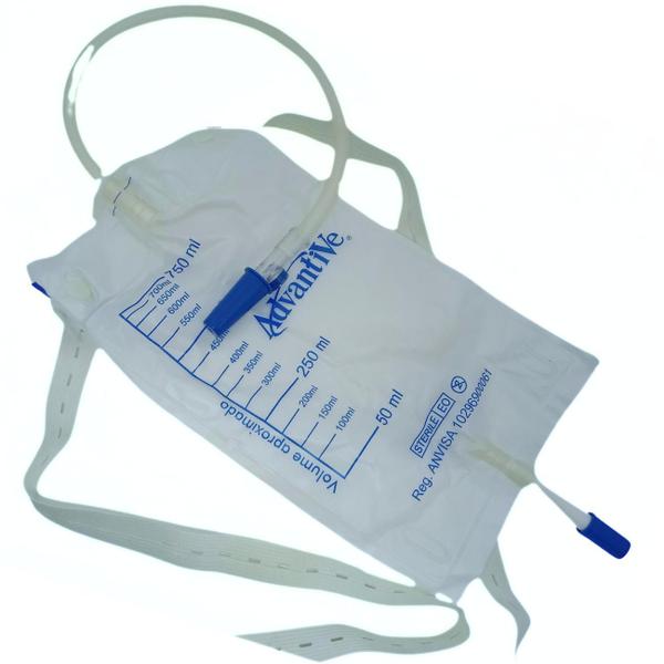 Imagem de Kit 5 Bolsa Coletora De Urina Móvel Sistema Fechado Esterilizado C/ Registro Anvisa - Sup. 750ml