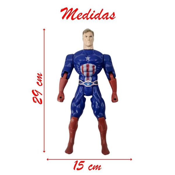 Imagem de Kit 5 Bonecos Articulados Super Heróis Liga da Justiça  29 cm