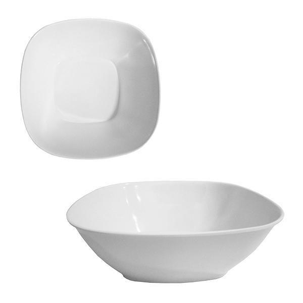 Imagem de Kit 5 Bowls Tigelas Pote Melamina Quadrada Branca 25Cm