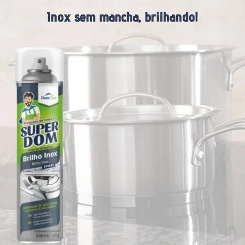 Imagem de Kit 5 Brilho Inox Spray Limpador De Uso Geral Domline 300Ml