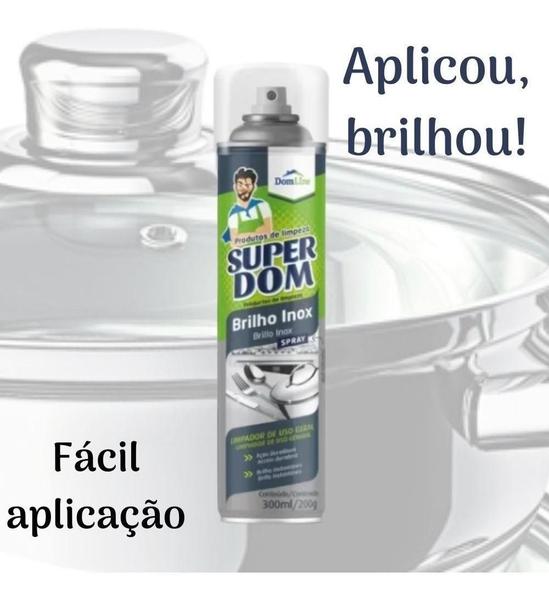 Kit 5 Brilho Inox Spray Limpador De Uso Geral Domline 300Ml Imagem de Kit 5 Brilho Inox Spray Limpador De Uso Geral Domline 300Ml