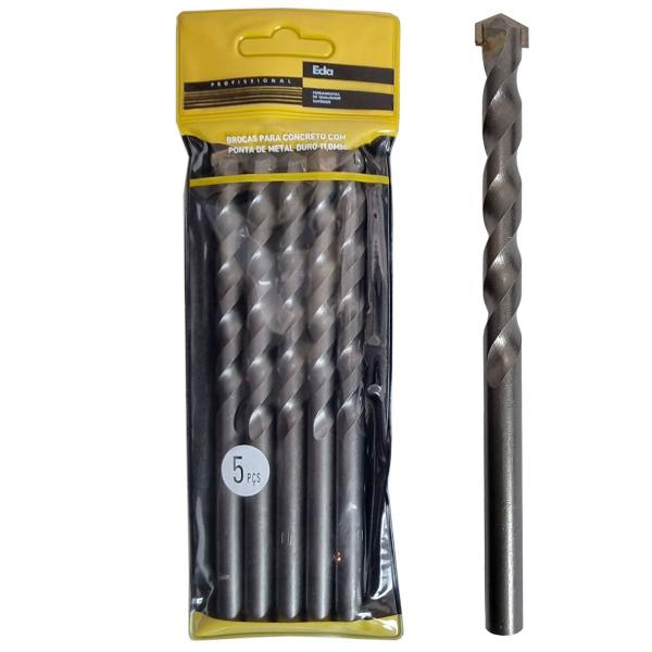 Imagem de Kit 5 Brocas 11mm Vídea para Concreto Ponta de Metal Duro